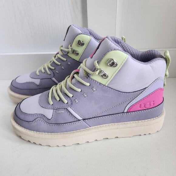 UGG Highland Hi Heritage Women's 9 Leather Purple Pink Hiker Sneaker Boot NWOT - Picture 3 of 10